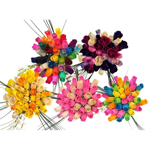 3 Dozen Vibrant Assorted Colors Flower Bouquet. The Original Wooden Rose. - Picture 8 of 8